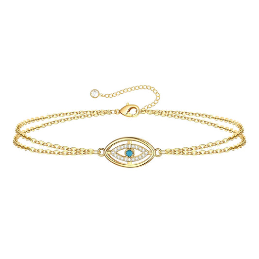 18K gold plated Stainless steel "Evil Eye" bracelet, Intensity