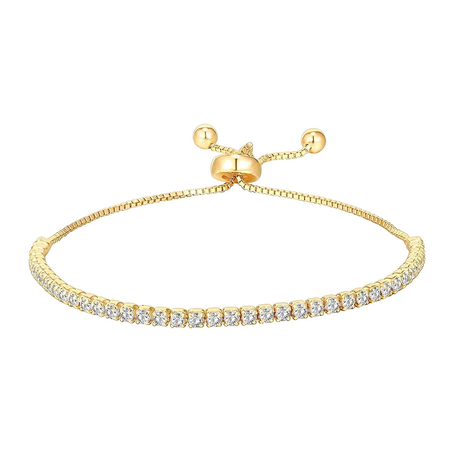 18K gold plated Stainless steel "Tennis" bracelet, Intensity