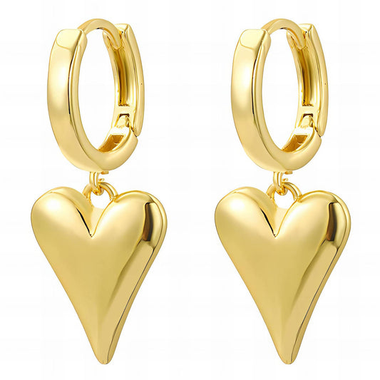 18K gold plated Stainless steel "Hearts" earrings, Intensity