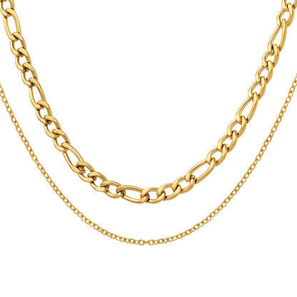 18K gold plated Stainless steel necklace, Intensity - Stylo Hub