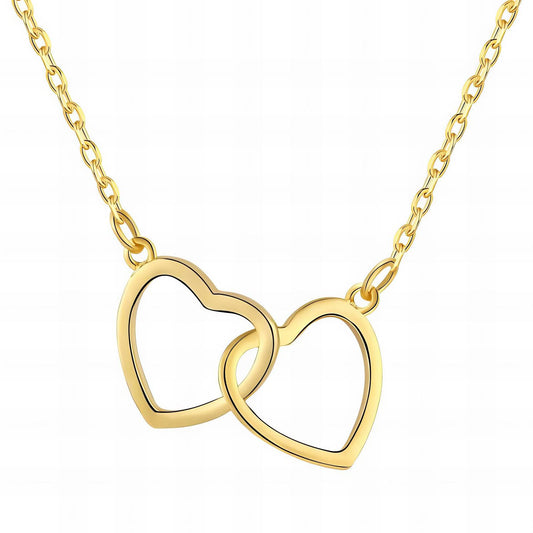 18K gold plated Stainless steel "Hearts" necklace, Intensity