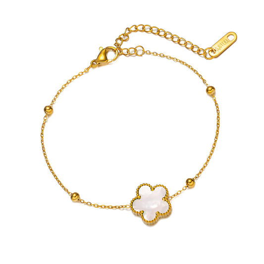 18K gold plated Stainless steel "Flower" bracelet, Intensity