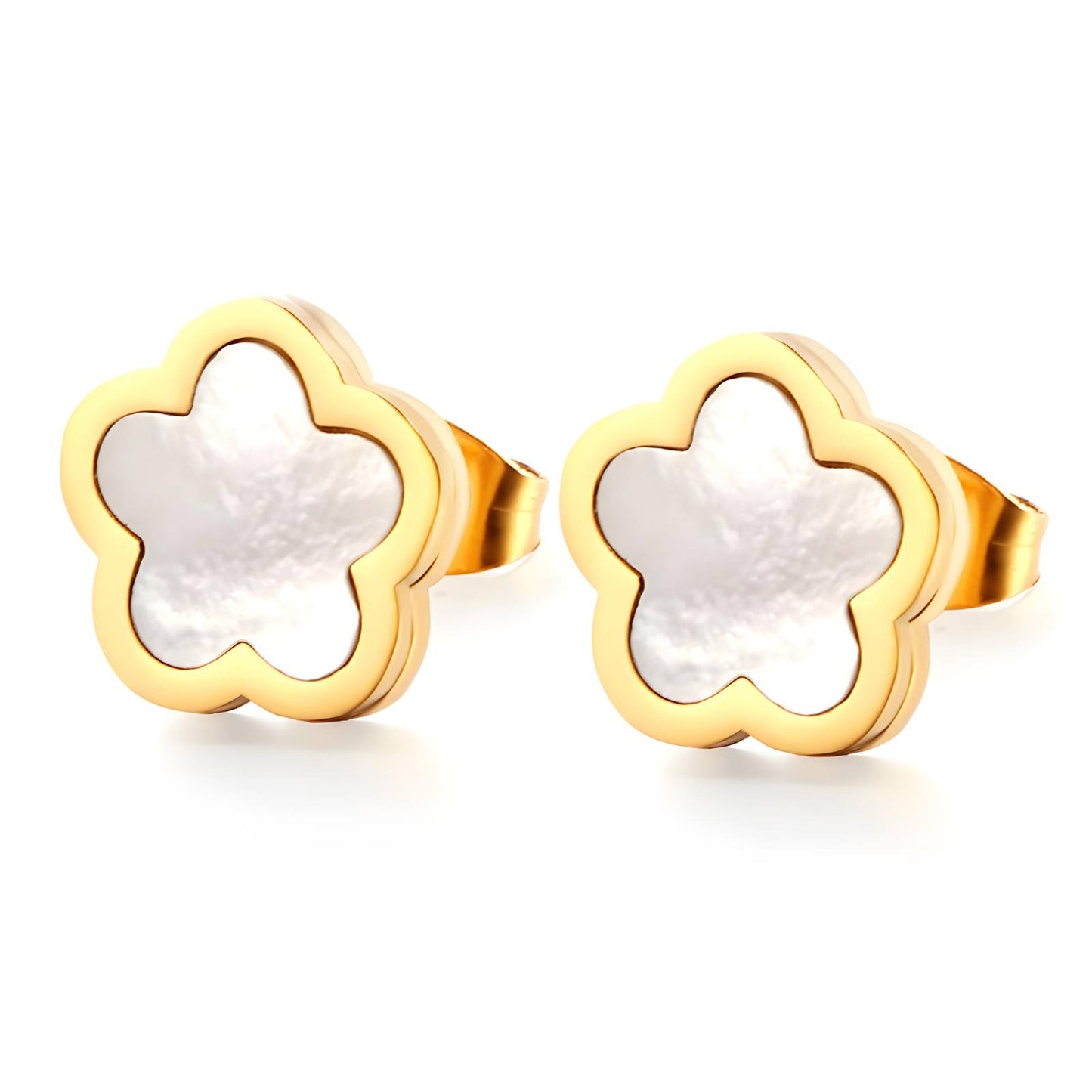 18K gold plated Stainless steel "Flower" earrings, Intensity