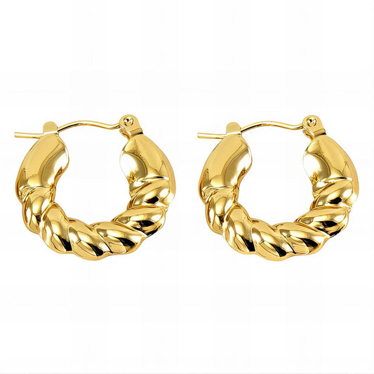 18K gold plated Stainless steel earrings, Intensity