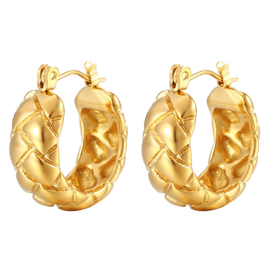 18K gold plated Stainless steel earrings, Intensity